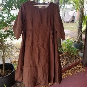 *SOLD* Brown Linen Loose Dress